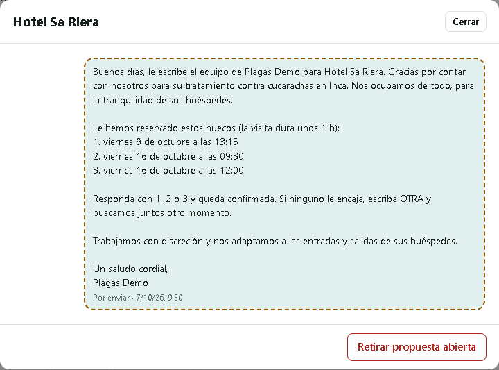 Mensaje de WhatsApp preparado por DeltaBug con tres huecos para elegir